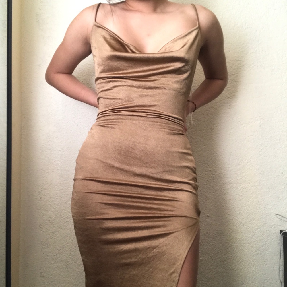 Gold bodycon dress